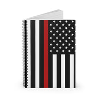 Firefighter Thin Red Line Spiral Notebook - Ruled Line - firestationstore.com