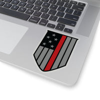 Firefighter Thin Red Line Shield Shape-Cut Stickers