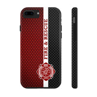 Volunteer Firefighter Mesh & Carbon Fiber Printed Case Mate Tough Phone Cases - firestationstore.com