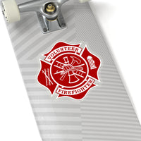 Volunteer Firefighter Shape Cut Stickers - firestationstore.com