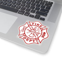 Firefighter Maltese Cross with White Background Shape Cut Stickers