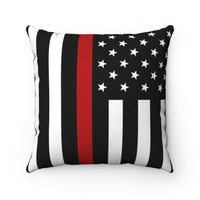 Firefighter Thin Red LIne Square Pillow - firestationstore.com