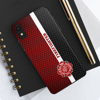 Firefighter Mesh & Carbon Fiber Printed Case Mate Tough Phone Cases