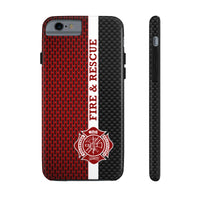 Volunteer Firefighter Mesh & Carbon Fiber Printed Case Mate Tough Phone Cases - firestationstore.com