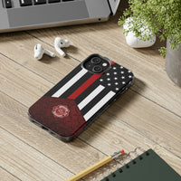 Volunteer Firefighter Red Diamond Plate and Thin Red Line Tough Phone Cases - firestationstore.com