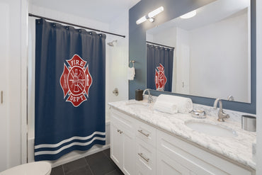 Firefighter Maltese Cross Shower Curtains - firestationstore.com - Home Decor