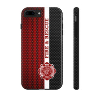 Volunteer Firefighter Mesh & Carbon Fiber Printed Case Mate Tough Phone Cases - firestationstore.com