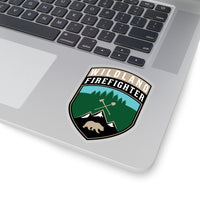 Wildland Firefighter Patch Shape Cut Stickers