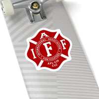 IAFF Maltese Cross Shape Cut Stickers - firestationstore.com - Paper products