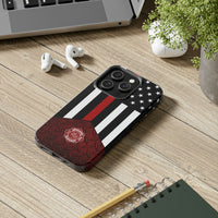 Volunteer Firefighter Red Diamond Plate and Thin Red Line Tough Phone Cases - firestationstore.com