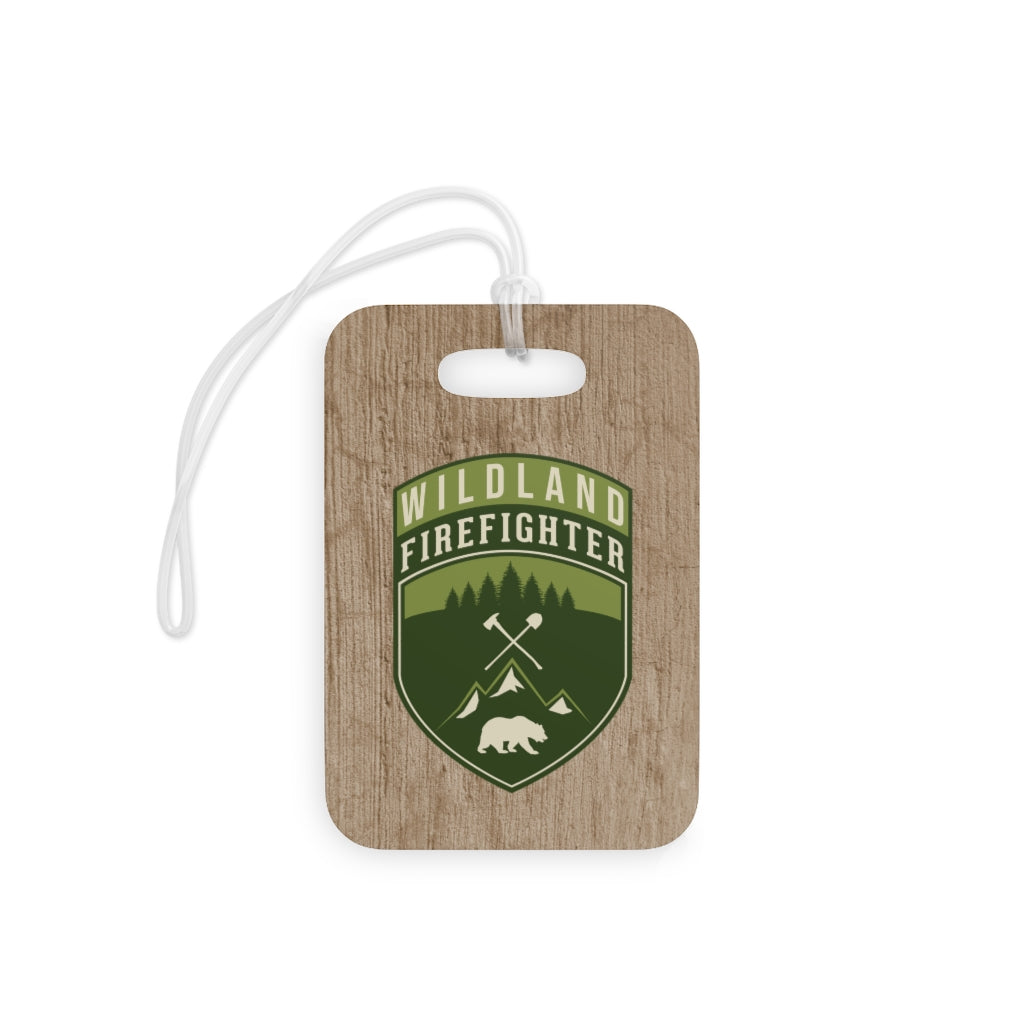 Wildland Firefighter Patch with Stone Background Luggage Bag Tag