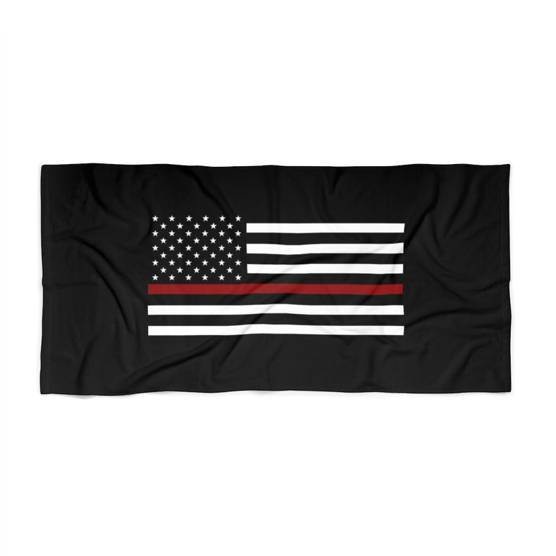 Firefighter Thin Red Line Beach Towel - firestationstore.com - Home Decor