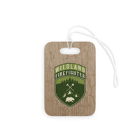 Wildland Firefighter Patch with Stone Background Luggage Bag Tag