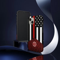 Volunteer Firefighter Red Diamond Plate and Thin Red Line Tough Phone Cases - firestationstore.com