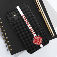 Firefighter Carbon Fiber Printed Case Mate Tough Phone Cases - firestationstore.com