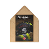 Firefighter Helmet & Jacket Thank You For Your Support Postcards Cards (7 pcs)