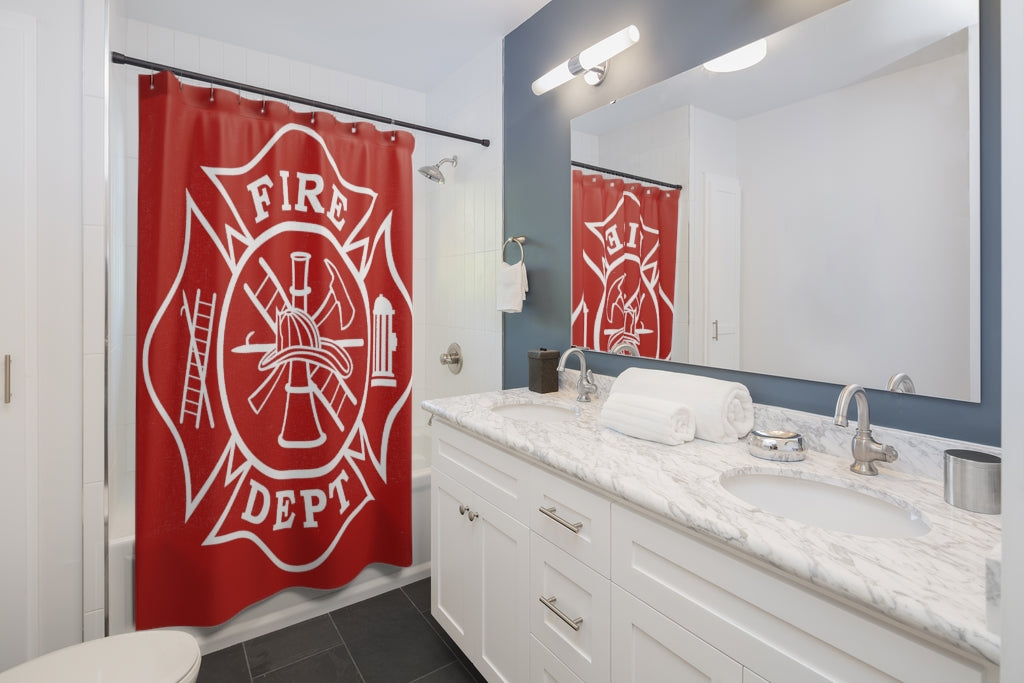 Firefighter Maltese Cross Shower Curtains - firestationstore.com