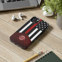 Volunteer Firefighter Red Diamond Plate and Thin Red Line Tough Phone Cases - firestationstore.com