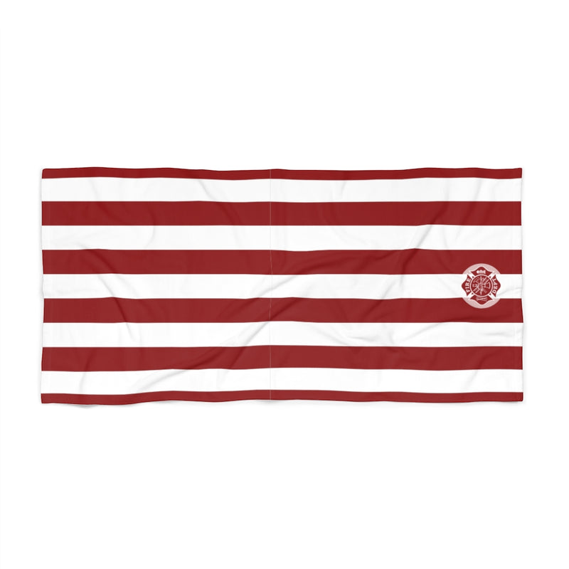 Volunteer Firefighter Striped Beach Towel - firestationstore.com - Home Decor