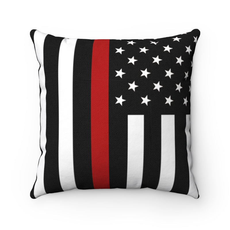 Firefighter Thin Red LIne Square Pillow - firestationstore.com