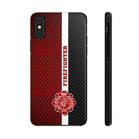 Firefighter Mesh & Carbon Fiber Printed Case Mate Tough Phone Cases