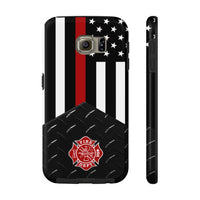 Firefighter Diamond Plate and  Thin Red Line Tough Phone Cases