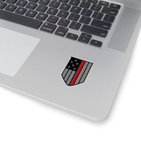 Firefighter Thin Red Line Shield Shape-Cut Stickers