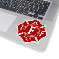 IAFF Maltese Cross Shape Cut Stickers - firestationstore.com - Paper products