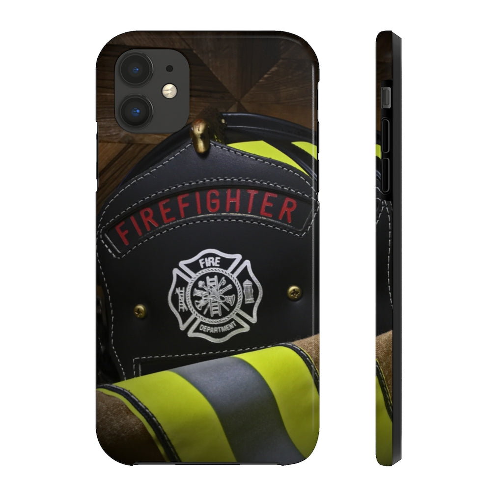 Firefighter Helmet & Jacket Tough Phone Cases