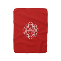 Firefighter Maltese Cross Sherpa Fleece Blanket - firestationstore.com