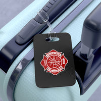 Volunteer Firefighter Maltese Cross Carbon Fiber Printed Bag Tag - firestationstore.com - Accessories