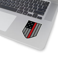 Firefighter Thin Red Line Shield Shape-Cut Stickers