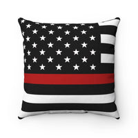 Firefighter Thin Red LIne Square Pillow - firestationstore.com