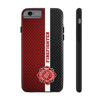 Firefighter Mesh & Carbon Fiber Printed Case Mate Tough Phone Cases