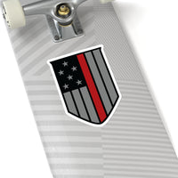 Firefighter Thin Red Line Shield Shape-Cut Stickers