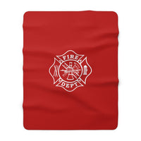 Firefighter Maltese Cross Sherpa Fleece Blanket - firestationstore.com