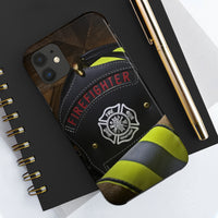 Firefighter Helmet & Jacket Tough Phone Cases