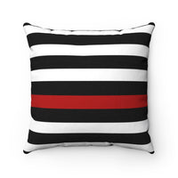 Firefighter Thin Red LIne Square Pillow - firestationstore.com