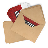 Firefighter Thin Red Line Thank You Greeting Cards (7 pcs)