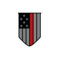 Firefighter Thin Red Line Shield Shape-Cut Outdoor Stickers