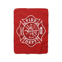 Firefighter Maltese Cross Sherpa Fleece Blanket - firestationstore.com - Home Decor