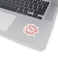 Firefighter Maltese Cross with White Background Shape Cut Stickers