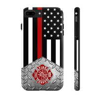 Firefighter Diamond Plate and  Thin Red Line Tough Phone Cases - firestationstore.com