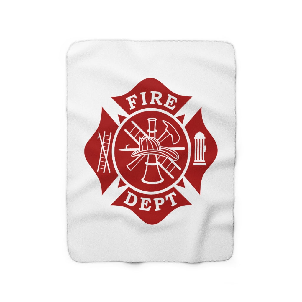 Firefighter Maltese Cross Sherpa Fleece Blanket - firestationstore.com - Home Decor