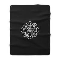 Firefighter Maltese Cross Sherpa Fleece Blanket - firestationstore.com