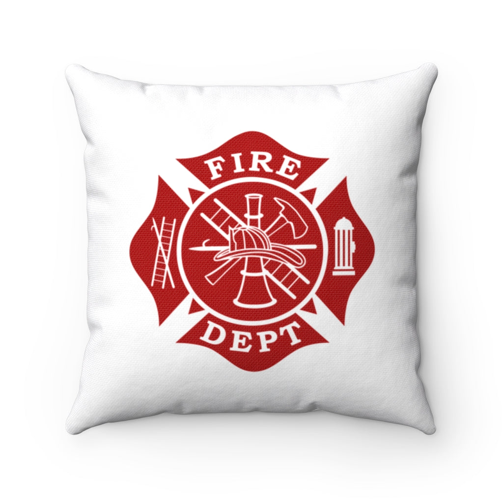 Firefighter Maltese Cross Polyester Square Pillow - firestationstore.com