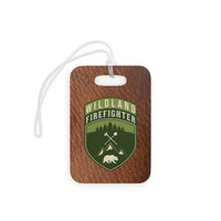 Wildland Firefighter Patch with Leather Background Luggage Bag Tag