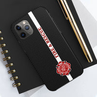 Firefighter Carbon Fiber Printed Case Mate Tough Phone Cases - firestationstore.com