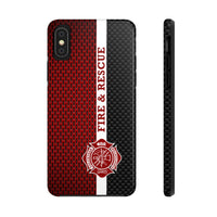 Volunteer Firefighter Mesh & Carbon Fiber Printed Case Mate Tough Phone Cases - firestationstore.com