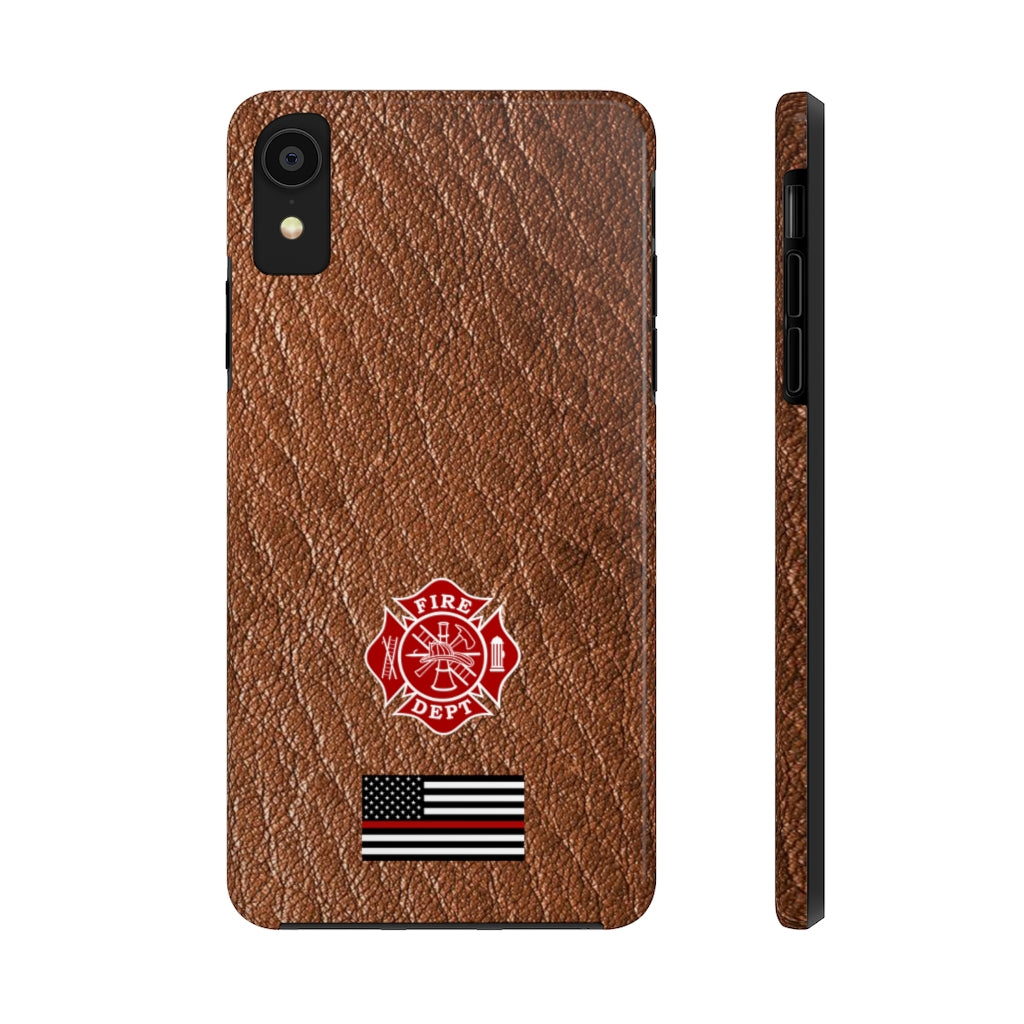 Firefighter Thin Red Line Leather Tough Phone Cases - firestationstore.com